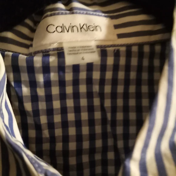 Blue Gingham Women's Dress - Picture 3 of 6